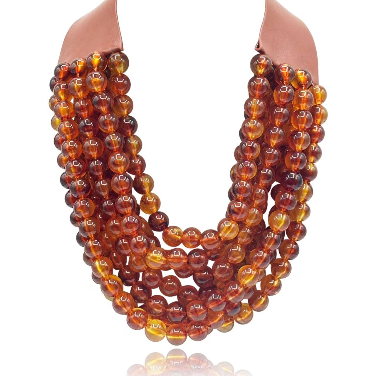 Multi-Strand Tortoise Resin Necklace With Vegan Adjustable Clasp | Wolf & Badger