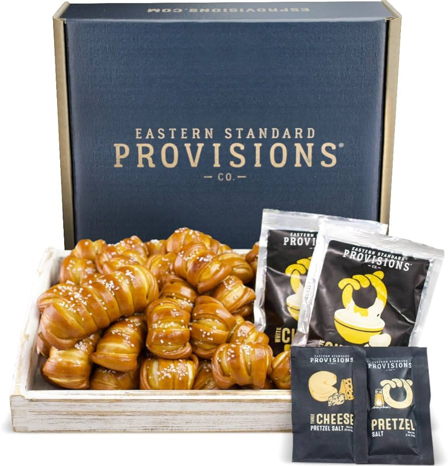 Eastern Standard Provisions "Cheese Lover's" Gourmet Gift Box, Fresh Artisanal Soft Pretzel Snack... | Amazon (US)