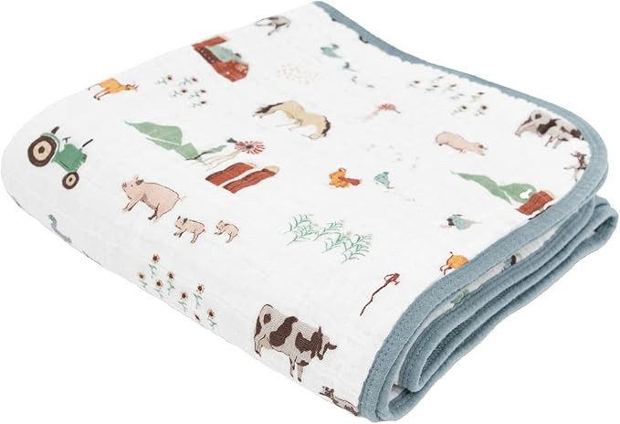 Little Unicorn – Farmyard Cotton Muslin Quilt Blanket | 100% Cotton | Super Soft | Babies and T... | Amazon (US)
