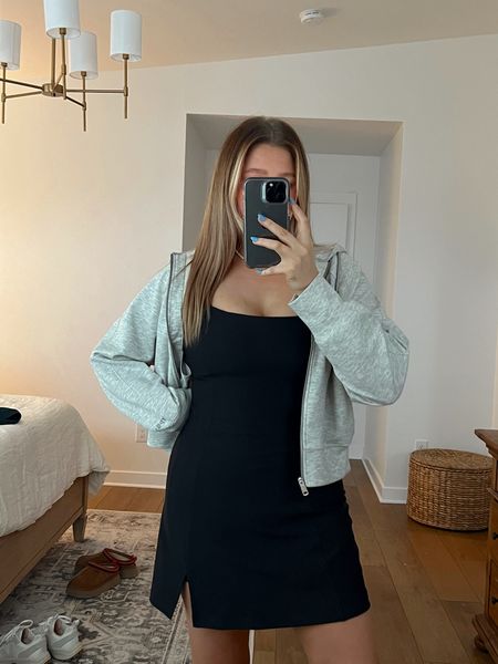 Dress has built in shorts and a bra it’s so good!! Size down if in between! I’m in a m it’s perfect fit but not as snug as I thought it would be. Love!! Sweatshirt M. AFBRE for extra 20% off 

#LTKsalealert #LTKunder50