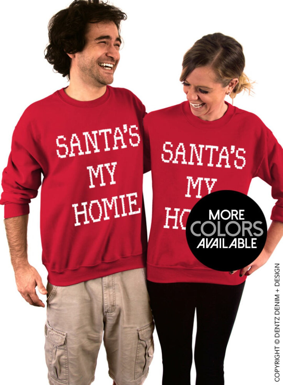 Santa's My Homie Funny Christmas Crew Neck Sweatshirt | Etsy (US)