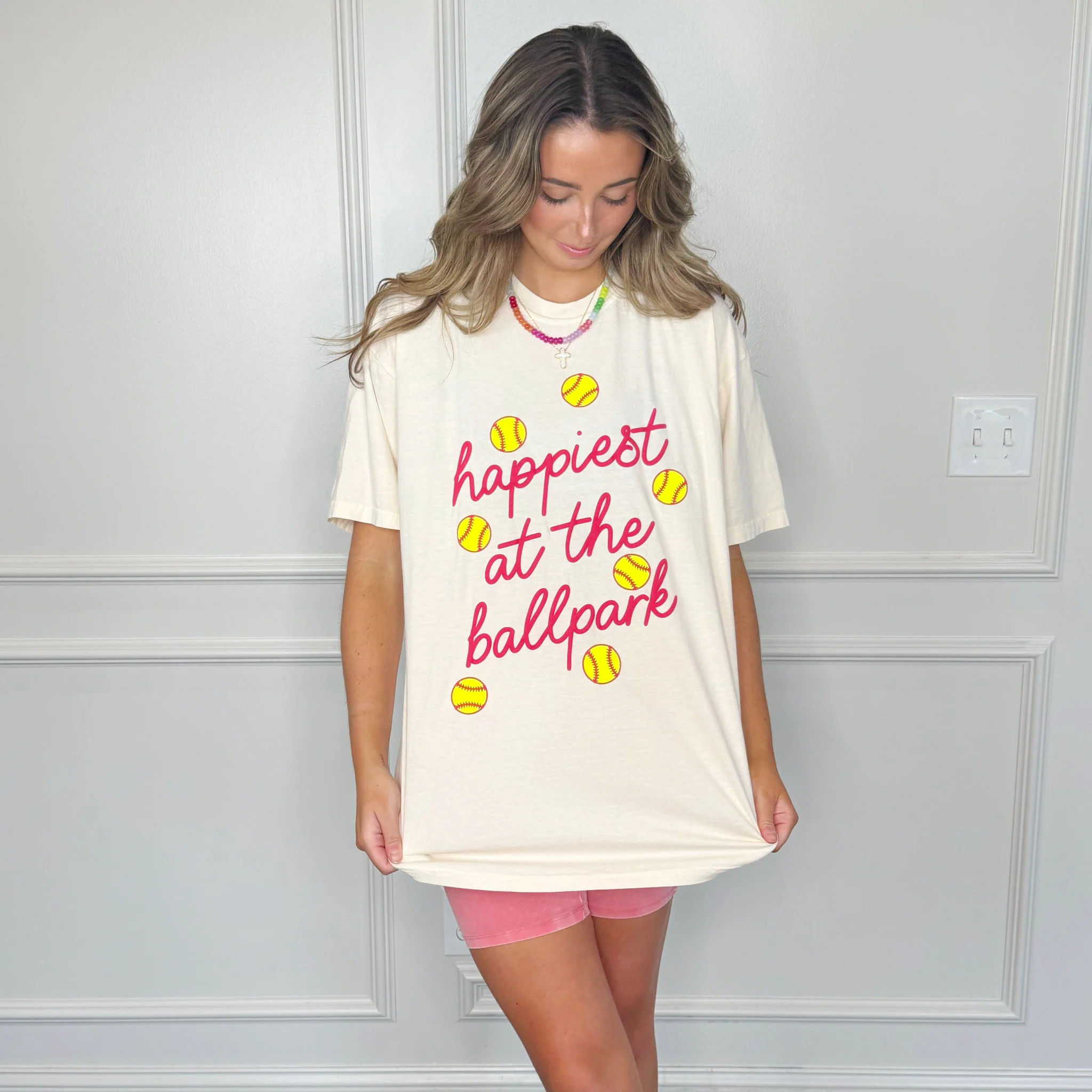 Happiest at the Ballpark Softball Tee | Poppy & Pine