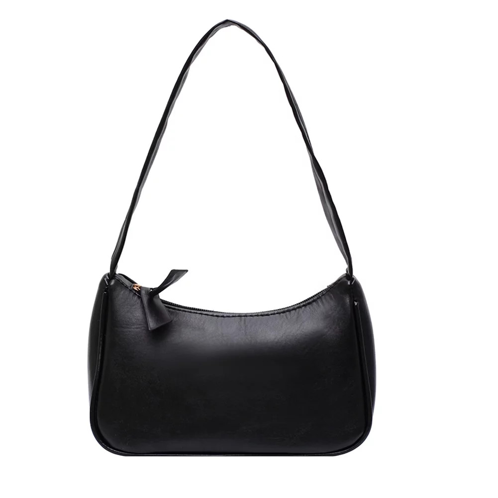 Simple Elegant Women Small Shoulder Bag Pure Color Sling Handbags (Black) - Walmart.com | Walmart (US)
