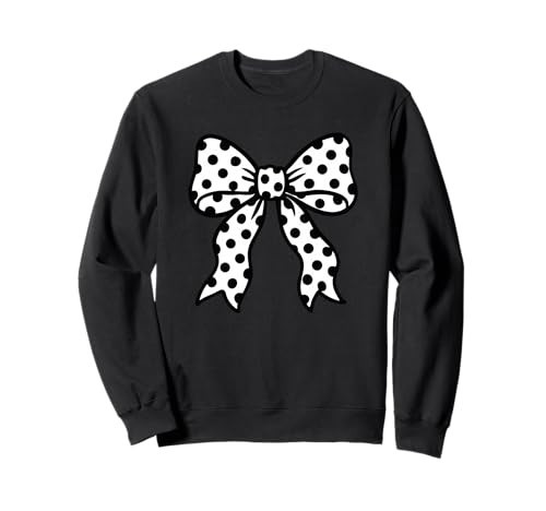 Coquette Polka Dot Bow Black and White Aesthetic Sweatshirt | Amazon (US)
