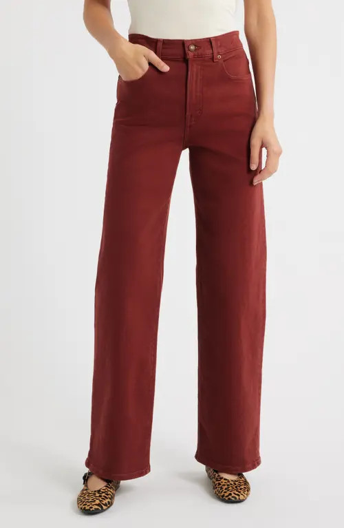 Madewell The Perfect Wide Leg Jeans in Deep Redwood at Nordstrom, Size 31 | Nordstrom