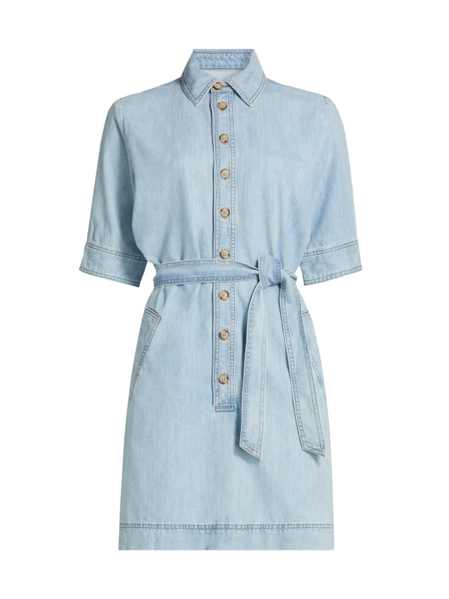 Denim Belted Minidress | Saks Fifth Avenue