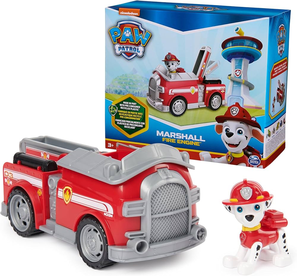 Paw Patrol, Marshall’s Firetruck, Toy Truck with Collectible Action Figure, Sustainably Minded ... | Amazon (US)