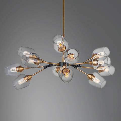 Maxim Savvy 46 1/4"W Antique Brass 12-Light Sputnik Pendant - #67P28 | Lamps Plus | LampsPlus.com