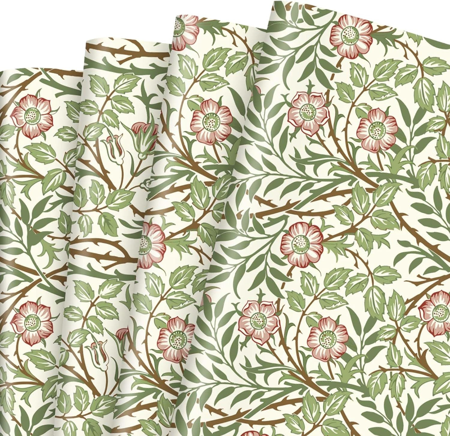 Whaline 8 Sheets William Morris Wrapping Paper - Not Roll - Vintage Floral Gift Wrap Paper Folded... | Amazon (US)