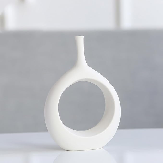 Vase Arrangement Decoration Scandinavian Simple Small Ceramic White Vase White Ceramic Vase for H... | Amazon (US)