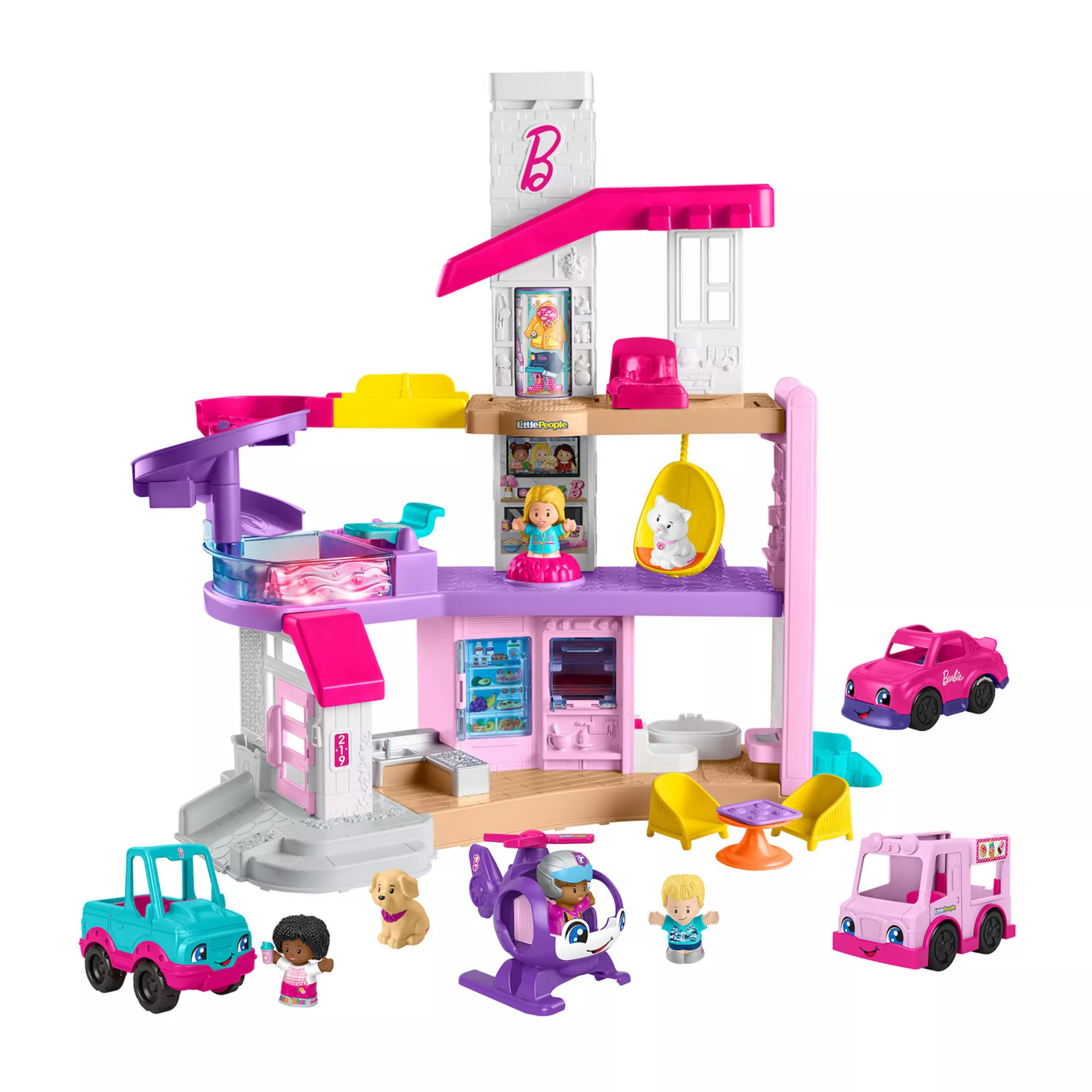 Fisher-Price Little People Barbie® DreamHouse Playset with 4 Vehicles & 6 Figures | Kohl's