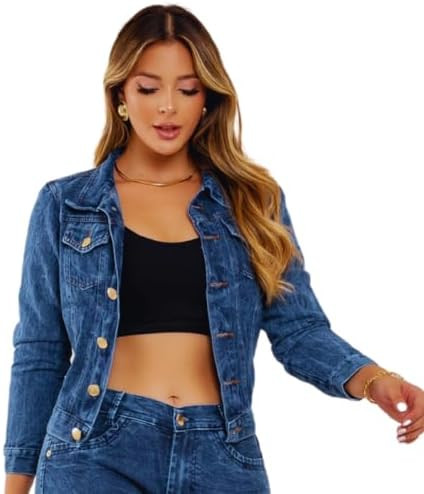 Jaqueta Jeans Marmorizada para Mulheres | Amazon (BR)