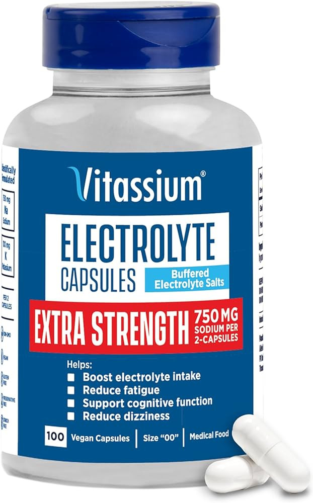 Vitassium Extra Strength Electrolyte Capsules, 750mg of Sodium for The Management of POTS and Hig... | Amazon (US)
