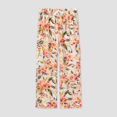 Women's Floral Print Simply Cool Wide Leg Pajama Pants - Stars Above™ Cream | Target