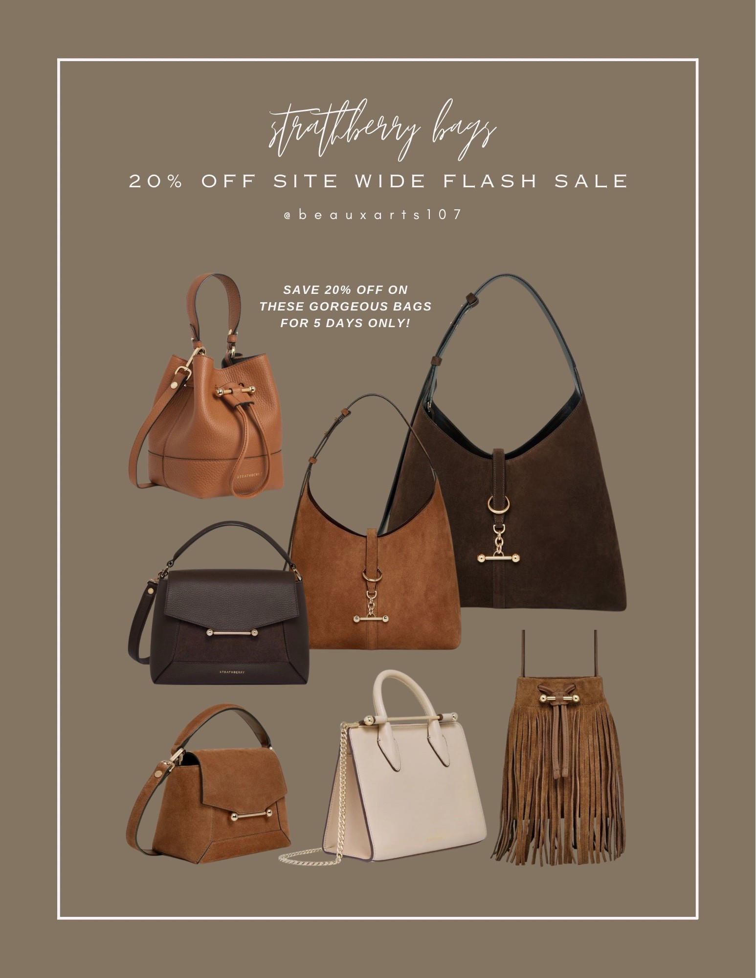 Save on these gorgeous Strathberry bags on flash sale right now for 20% off the next 5 days only! 

#LTKSaleAlert #LTKItBag #LTKGiftGuide