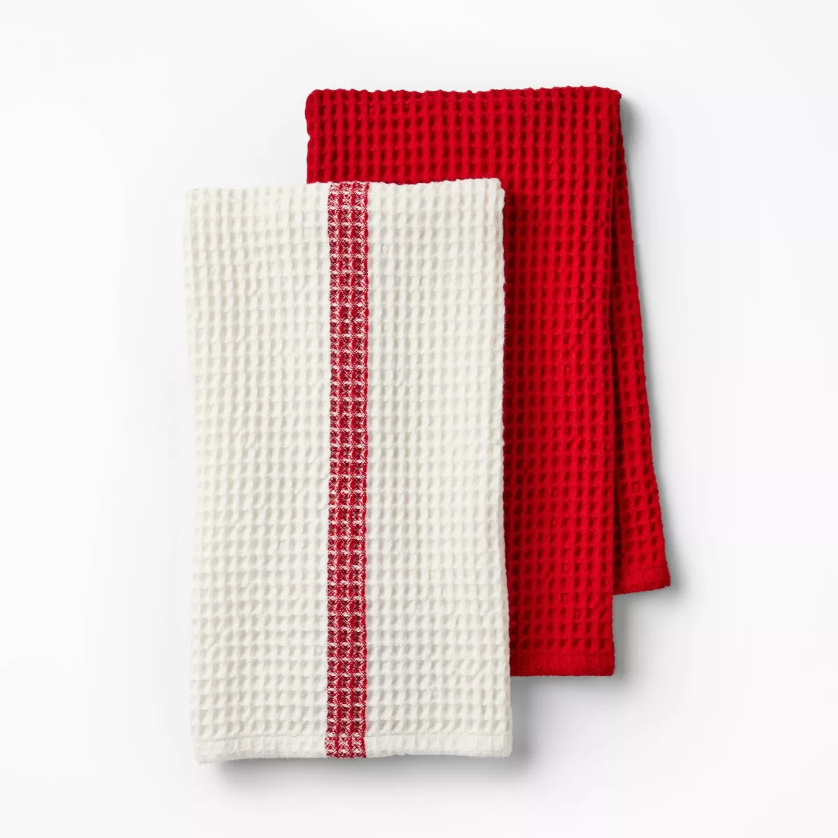 2pk Waffle Kitchen Towel Red - Figmint™ | Target