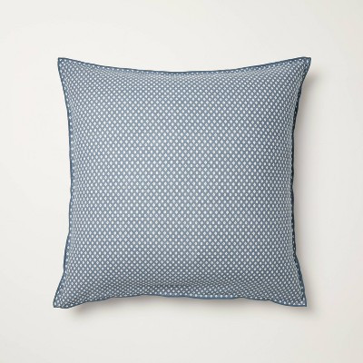26"x26" Block Pattern Euro Square Throw Pillow Blue - Hearth & Hand™ with Magnolia | Target