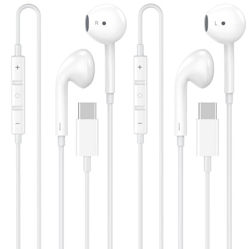 [Apple MFi Certified] USB C Headphones for iPhone 17 16 15, 2 Pack Wired Headphones USB C with Built-in Remote to Control Music, Phone Calls, and Volume for iPhone 17 16 15 Pro Max, Galaxy, Pixel | Amazon (US)