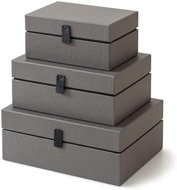 Soul & Lane Decorative Cardboard Boxes with Lids - Set of 3, Keepsake Boxes for Memories, Stackab... | Amazon (US)