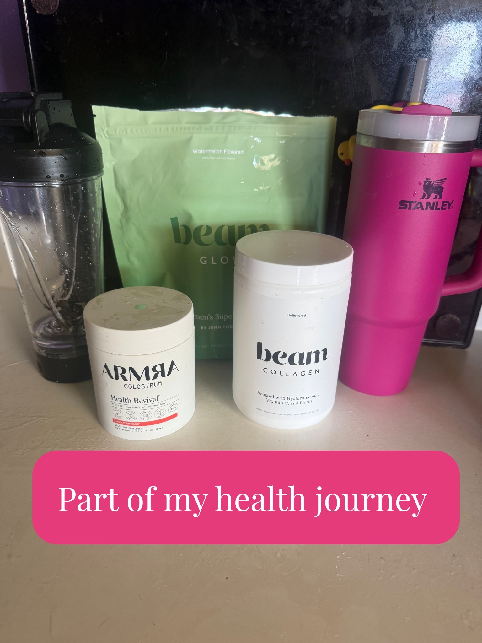 I use Armra everyday most days twice. I have been using it for almost a year or more and love the positive impact. I started using Beam Glow a few months ago and can already see the difference . I just start the Beam collagen and am excited to see the positive results!!! I also ordered Bean colostrum in my next order. I can’t wait! I highly highly recommend these products. I’m on my weight loss , healthy journey. I removed sugar from my diet these products have help so much, they taste AMAZING. I enjoy the watermelon in both !!! 

#LTKfitness #LTKover40 #LTKActive