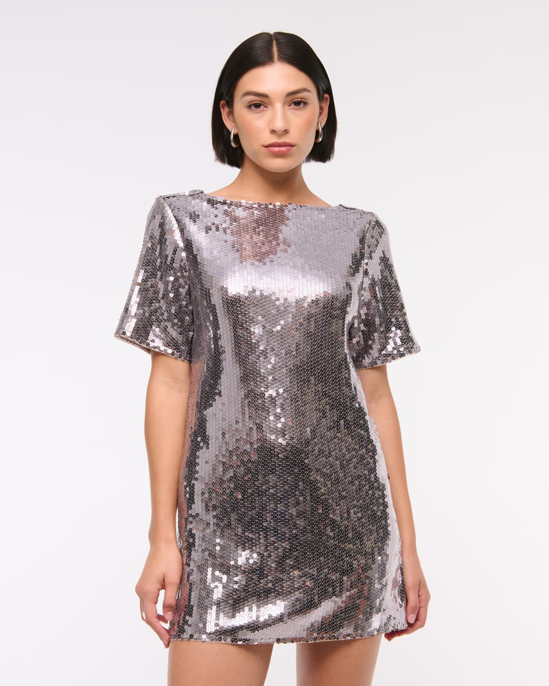 Sequin Tee Shift Mini Dress | Abercrombie & Fitch (US)