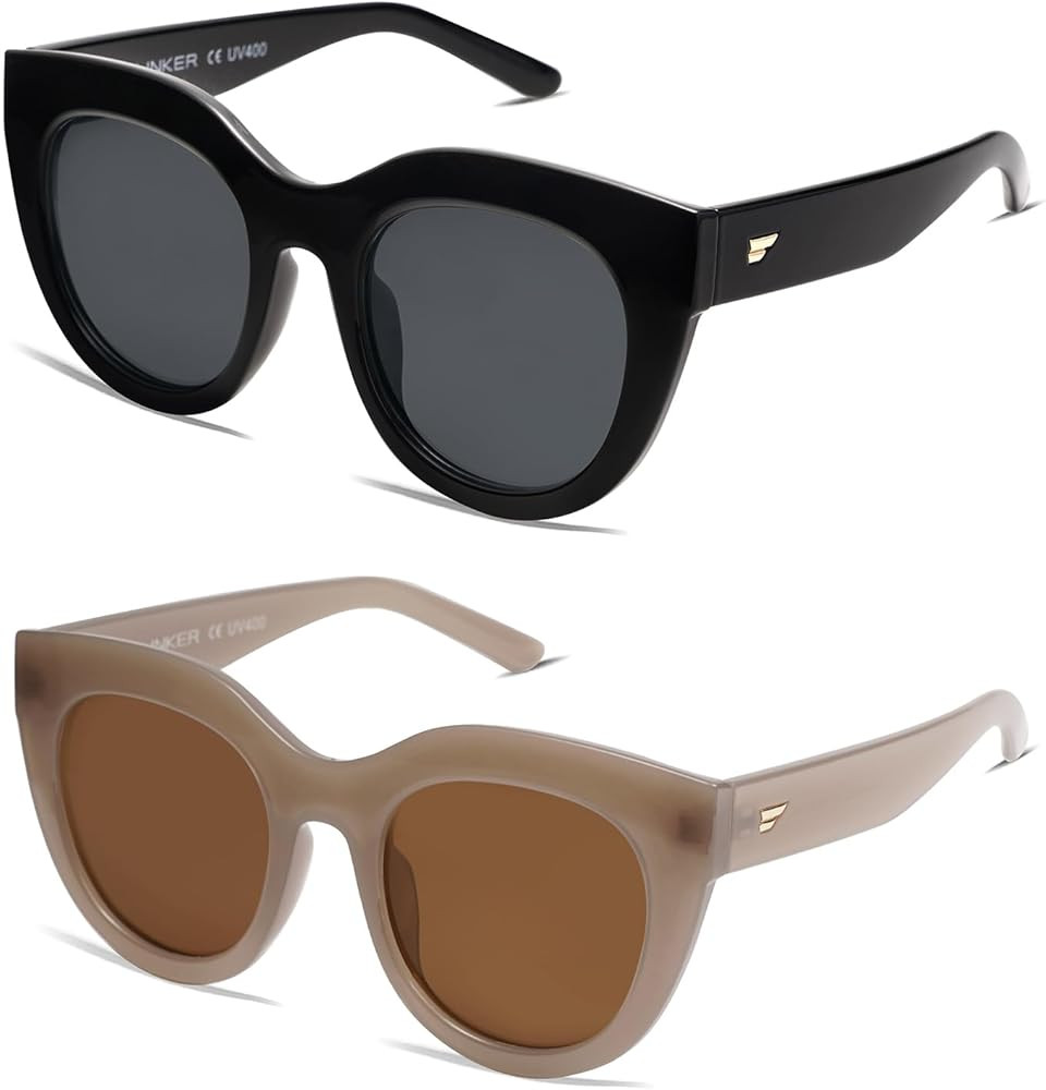 VANLINKER New Version Trendy Polarized Cat Eye Sunglasses for Women Retro Oversized Sunnies VL969... | Amazon (US)