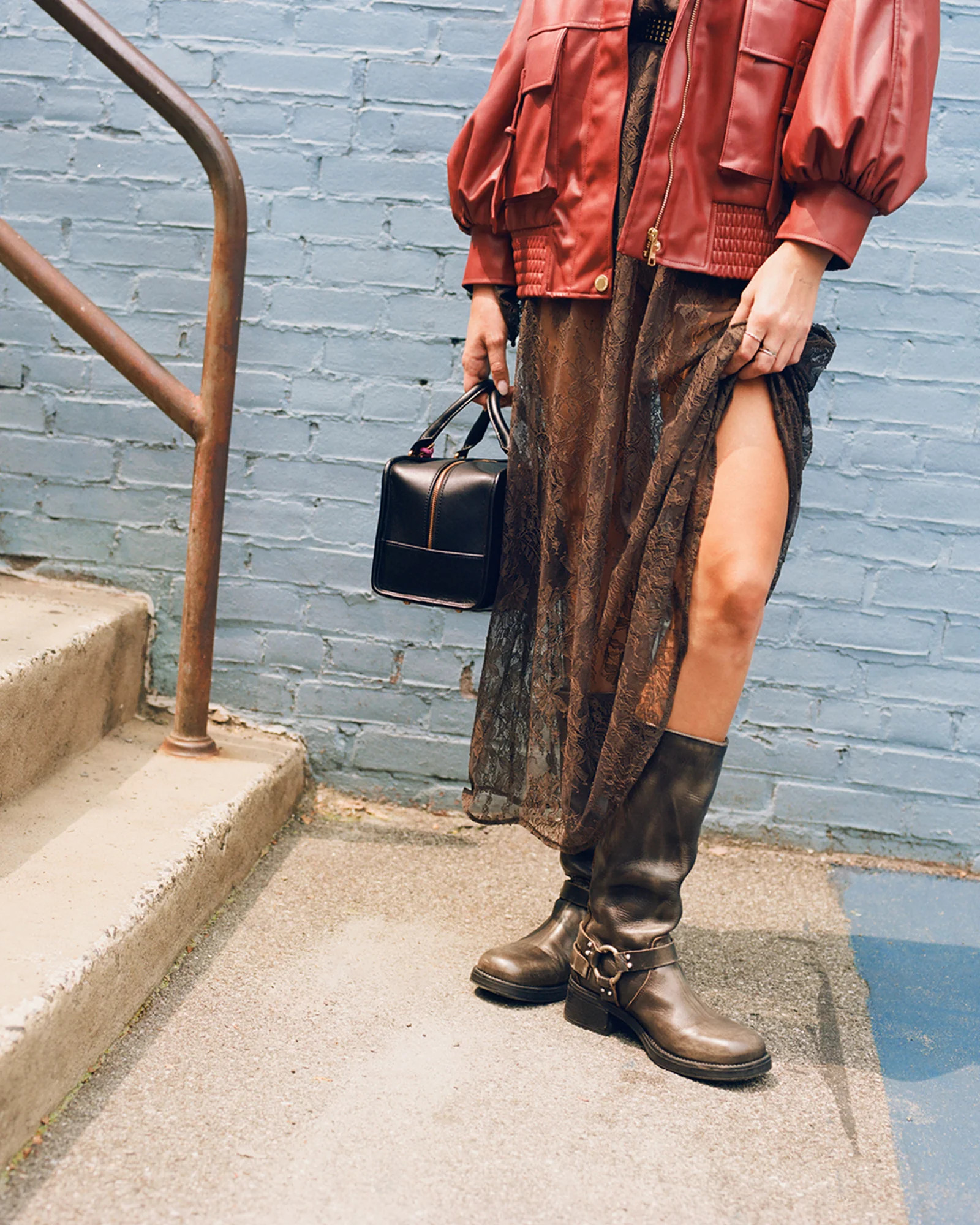 ROCKY Brown Distressed Women's Knee-High Moto Boots | Steve Madden (US)