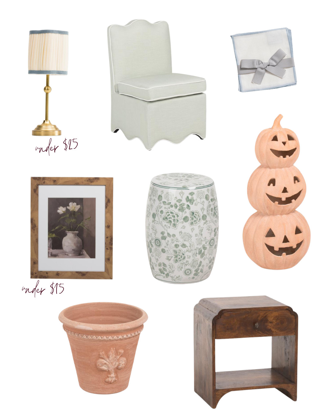 T.J. Maxx home finds that make fall decorating way too easy 🍂🛒everything linked. Comment SHOP and I'll DM the details 💌

Fluted lamps, scalloped chairs, terracotta planters, and jack-o'-lanterns that look way more expensive than they are. I love hunting for pieces that feel curated, not cookie-cutter — the sage green skirted chair and chinoiserie stool are the ones I keep going back for.

[TJ Maxx home decor, fall home finds, affordable home decor, sage green skirted chair, fall decorating]
#tjmaxxfinds #fallhomedecor #homedecorfinds 

 #LTKSeasonal #LTKHome