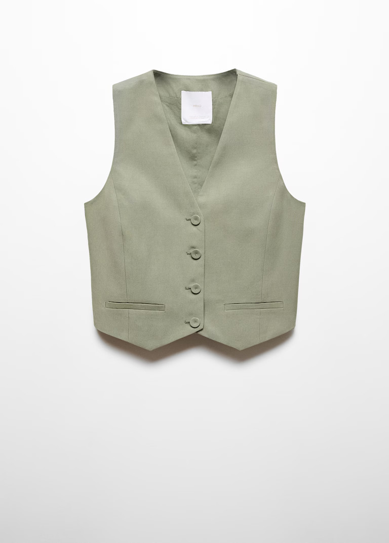 Suit waistcoat with buttons | MANGO (UK)