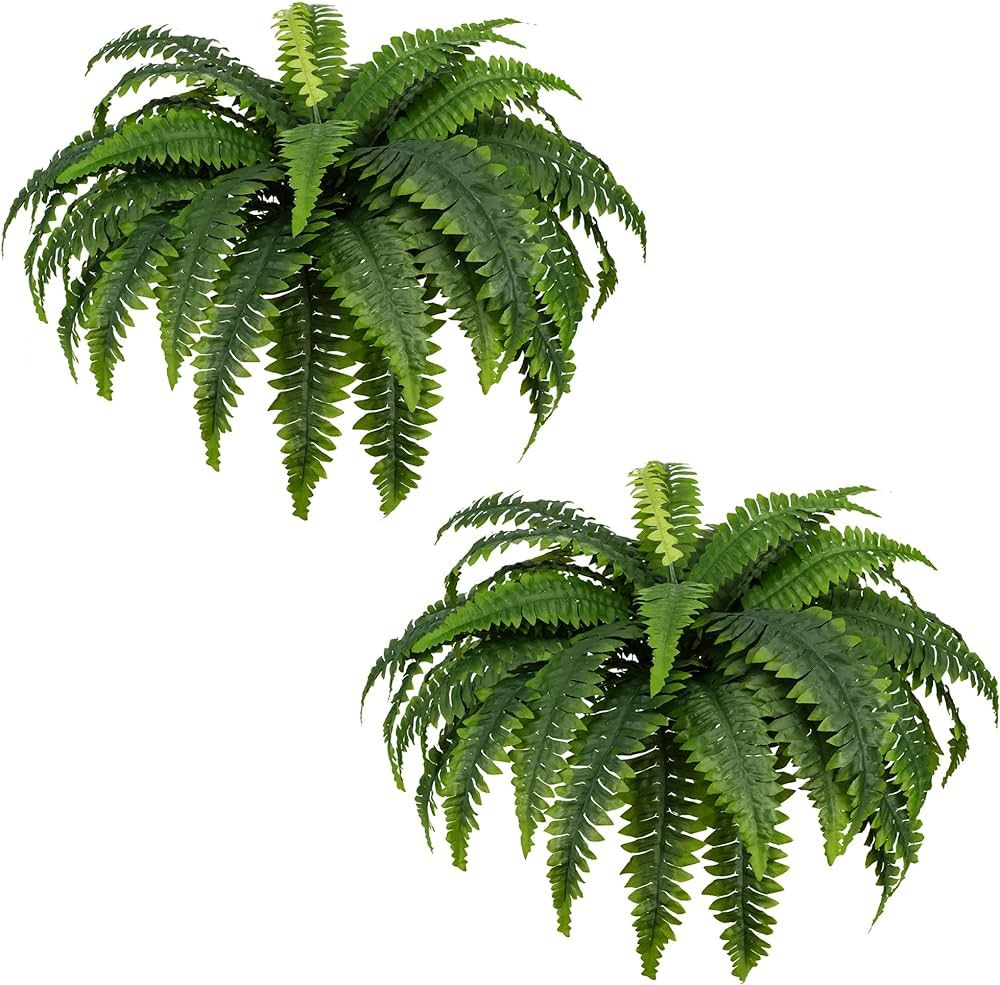 KEGYYLE Fake Ferns - Set of 2 Artificial Fern,35 Leaves for Each Bouquet - Indoor/Outdoor Faux Bo... | Amazon (US)