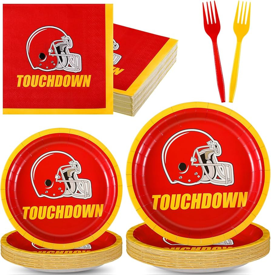 Baderke Football Party Supplies Kit Serve 24, Football Party Decorations for Football Birthday Fa... | Amazon (US)