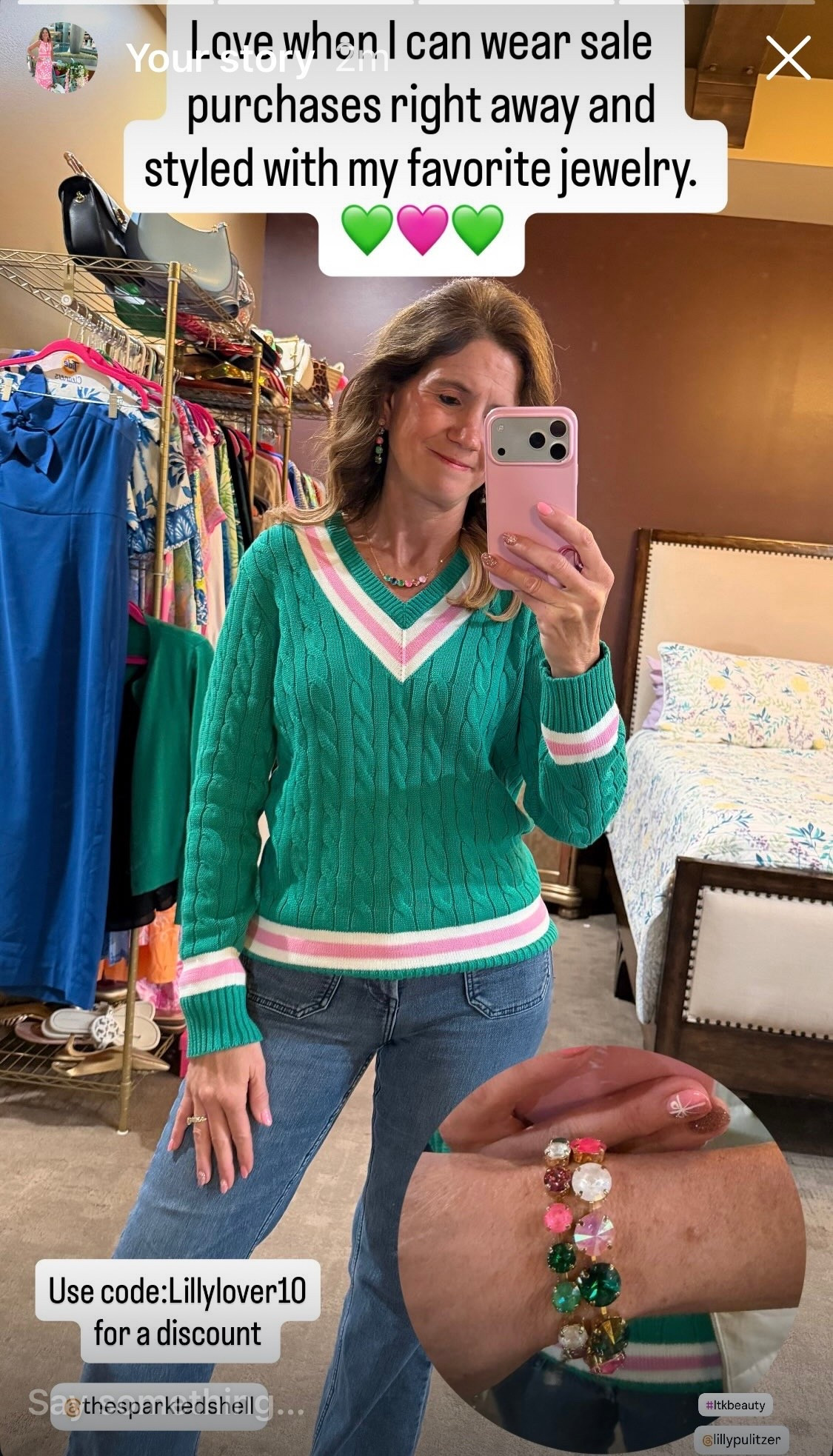Sweater

Love when a sale purchase turns into an instant outfit win 🙌
I grabbed this Brockton sweater during the sale and it was perfect for chilly weather today. Easy, comfy, and styled with my favorite colorful jewelry for a little pop ✨

Jewelry is from thesparkledshell.com 
Use code:Lillylover10 

sale sweater
Lilly Pulitzer 
Brockton sweater
cozy sweater
everyday sweater
casual outfit
winter to spring outfit
layering sweater
sweater season 
jeans outfit
statement jewelry
colorful jewelry
wear now pieces
sale finds
LTK sale

#LTKsale
#LTKfinds
#SaleFinds
#WearNow
#EverydayStyle
#CasualChic
#CozyStyle
#StyledWithJewelry
#AffordableStyle
#WinterToSpring
#LillyStyle
#LillyPulitzer 
#LTKWorkwear 


#LTKOver40 #LTKBeauty #LTKSeasonal