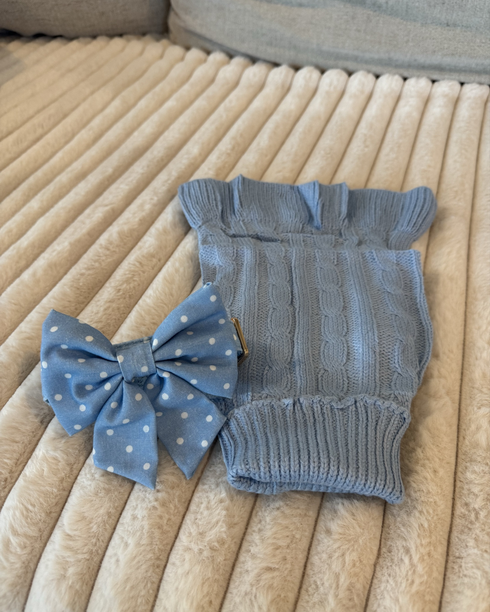 Little Lady Lou's coming home
Outfit🩵🎀 this color is pretty and the bow collar with the polka dots....I die!!! Super affordable finds and comes in so many colors sizes and patterns 