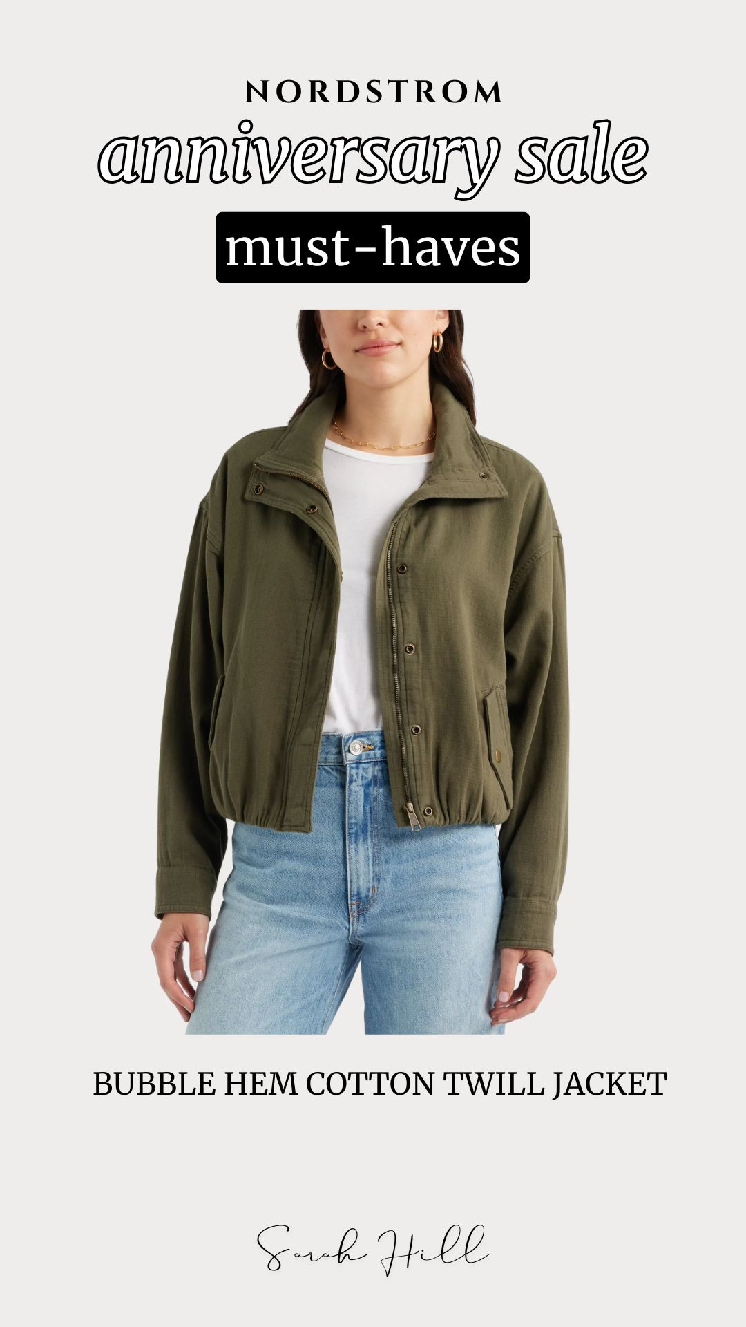 Nordstrom Anniversary Sale Must-Have! Bubble Hem Cotton Twill Jacket 

 #LTKSeasonal #LTKSaleAlert