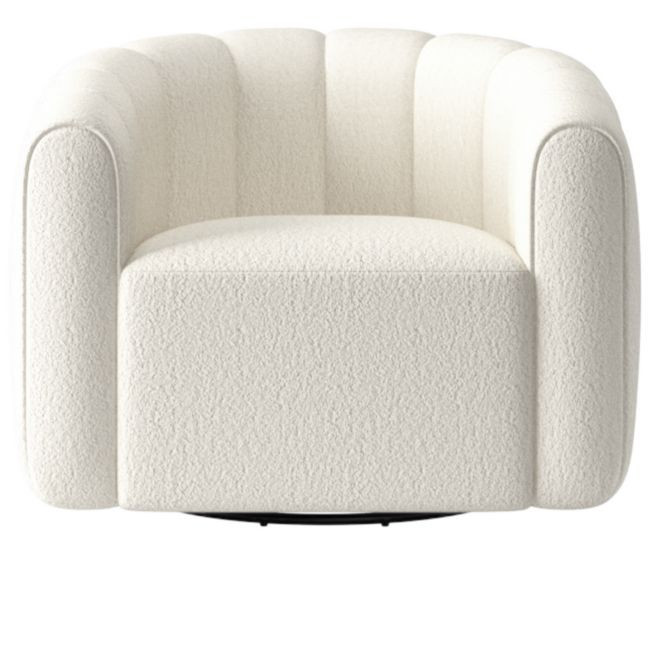 Fitz Wooly Sand Swivel Chair | CB2