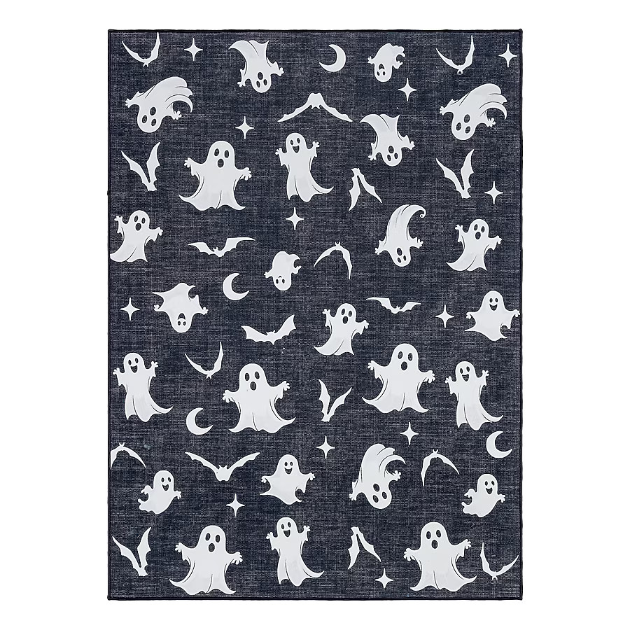 GERTMENIAN Halloween 2025 3 x 5 (ft) Loomed Ghosts Rectangular Indoor Machine washable Pet Friend... | Lowe's