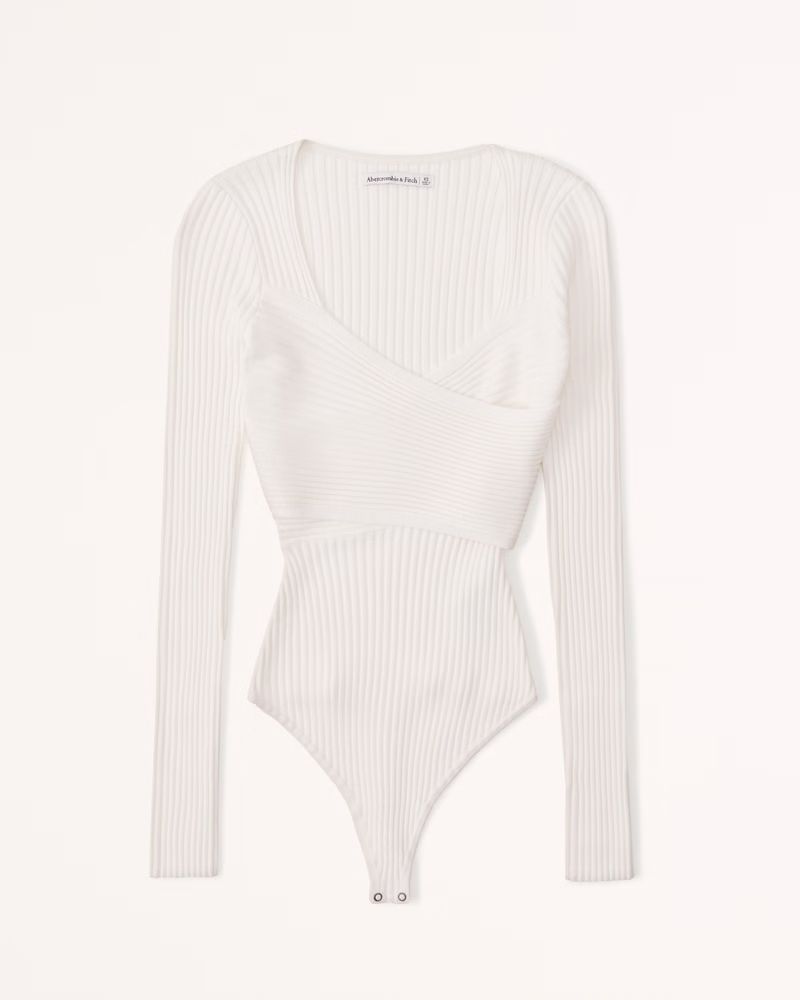 Ribbed Wrap Bodysuit | Abercrombie & Fitch (US)