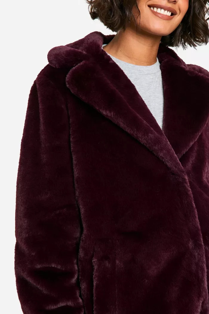 Tall Longline Faux Fur Jacket | boohoo (US & Canada)