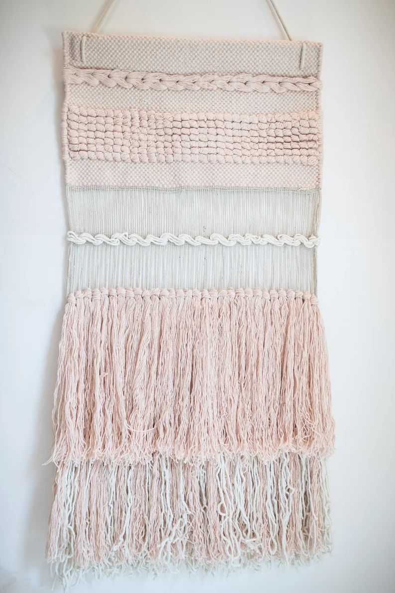 Woven Wall Hanging Textured Wall Art Tassel Banner Boho chic | Etsy | Etsy (US)