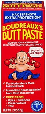Boudreaux's Butt Paste Maximum Strength Diaper Rash Ointment, 2 oz Tube | Amazon (US)