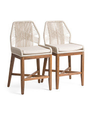 Set Of 2 Indoor Outdoor Rope Cross Weave Counter Stools | TJ Maxx