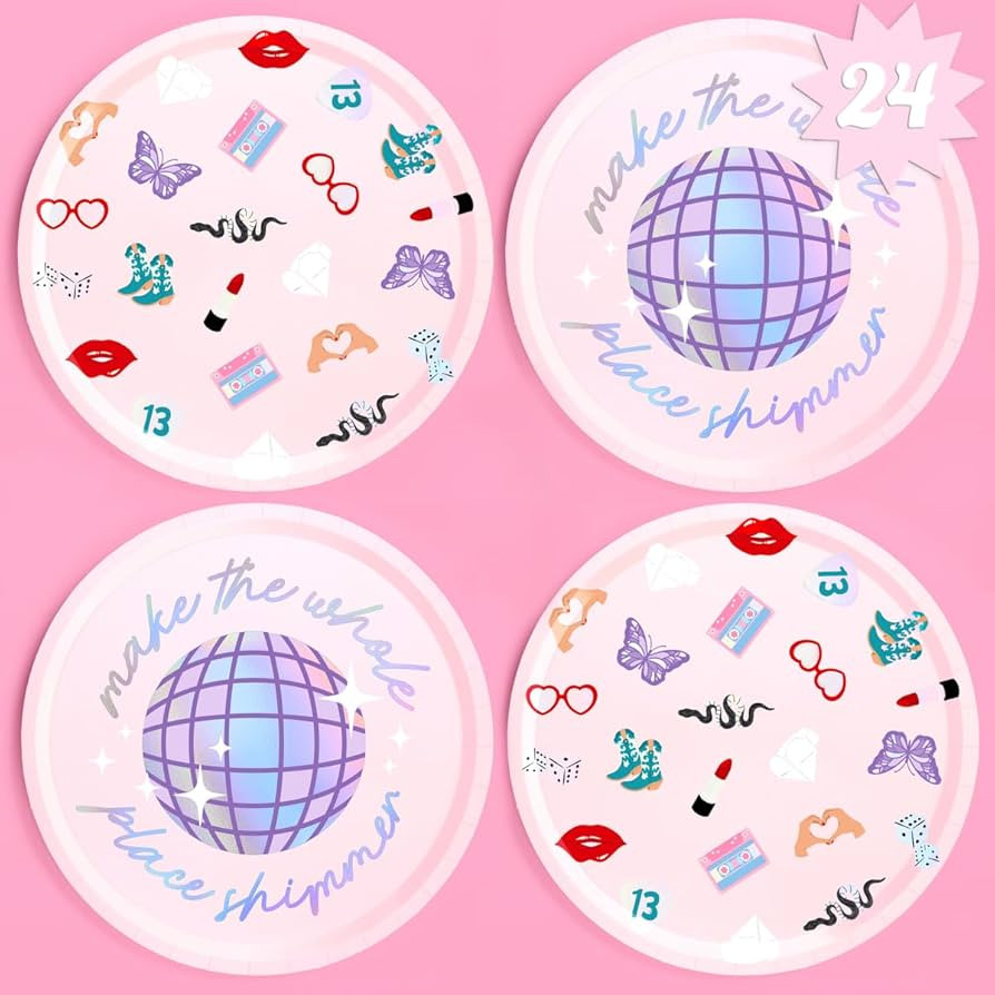 xo, Fetti Party Paper Plates | 24pcs. 9" | Concert Party Tableware, Bachelorette Decorations, Bir... | Amazon (US)