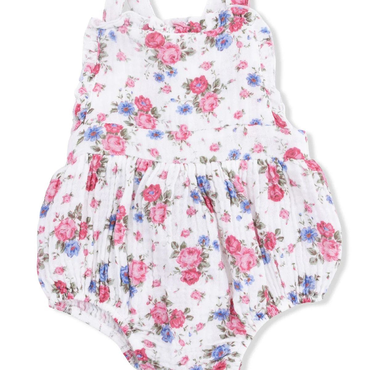 Ruffle Bubble Sunsuit, Cabbage Roses | SpearmintLOVE