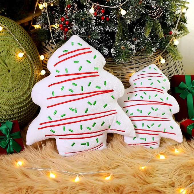 Shellwei 2 Pcs 2 Pcs Christmas Tree Cake Pillows Christmas Throw Pillows Cute Soft Stuffed Tree S... | Amazon (US)