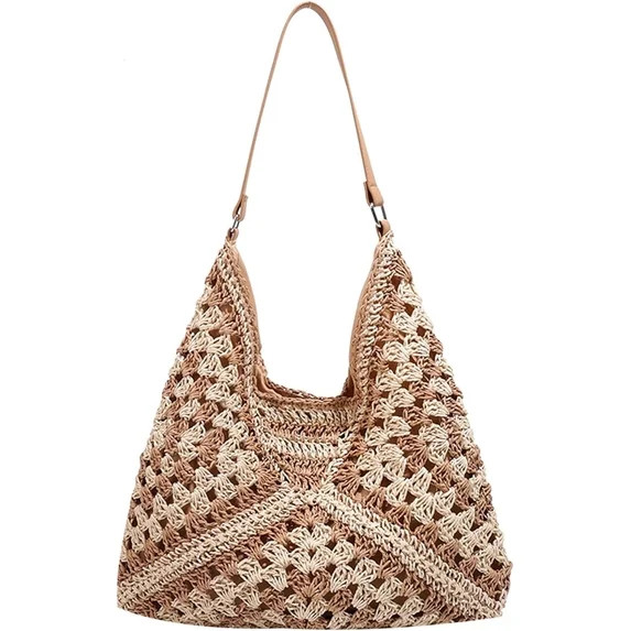 Kukuzhu Straw Bags for Women, Summer Straw Purse Crochet Beach Bag Tote Bag Aesthetic Trendy Stra... | Walmart (US)