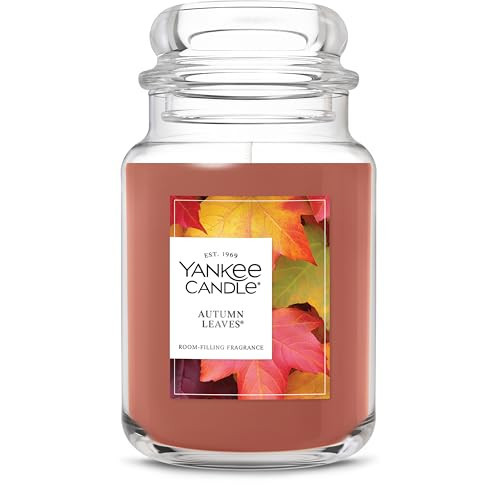 Yankee Candle Autumn Leaves, Fall Scented Candle, 22oz Large Jar with up to 150 Hour Burn Time | Amazon (US)