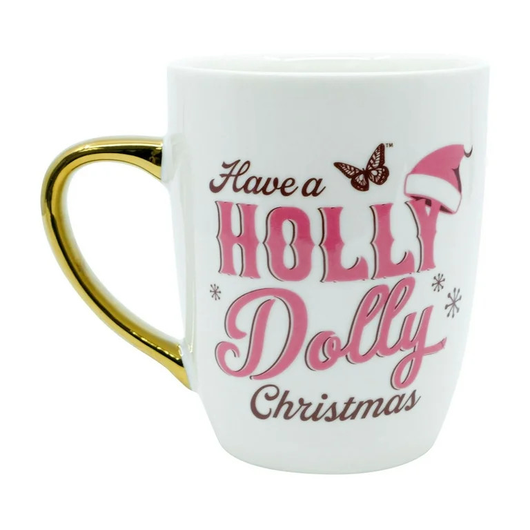 Dolly Parton 12 Ounce White Ceramic Mug with Gold Handle Featuring Her Iconic Face | Walmart (US)