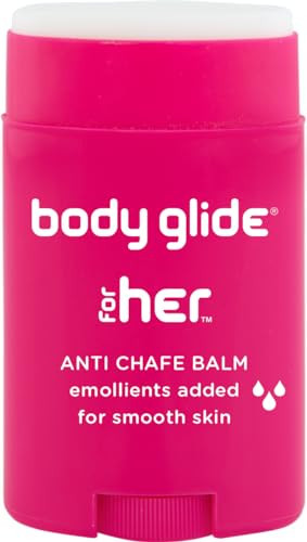 Body Glide For Her Anti Chafe Balm | Chafing stick with added emollients | Great for dry, sensitive skin and/or sensitive areas | Use on chest, bra, butt, groin, arm, and thigh chafing | 1.5oz | Amazon (US)