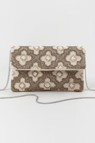 Brinley Wagara Pattern Beaded Clutch | Francesca's