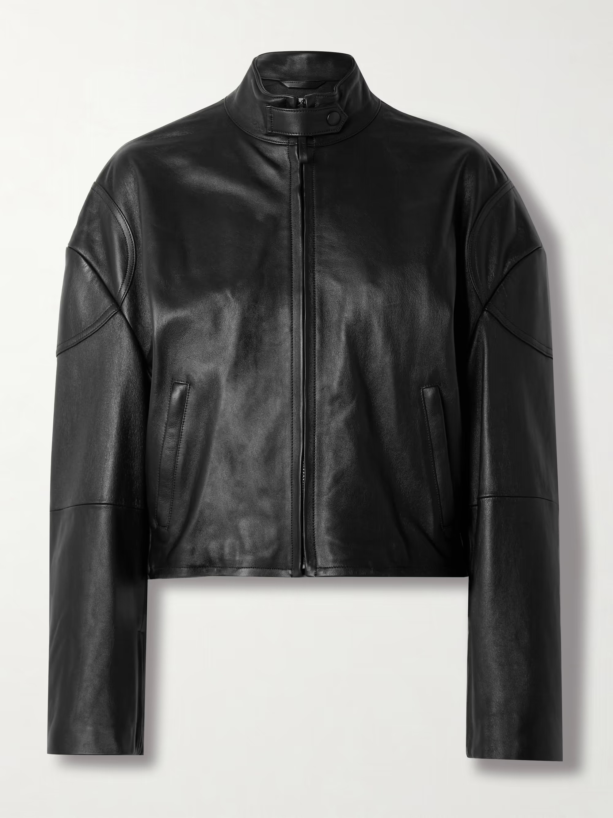 Cropped leather biker jacket | NET-A-PORTER (US)